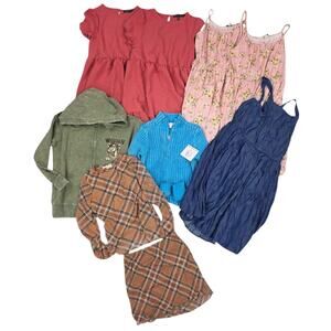 Bundle Of Girls Dresses, Zip Ups And Set Size M/L 8-10